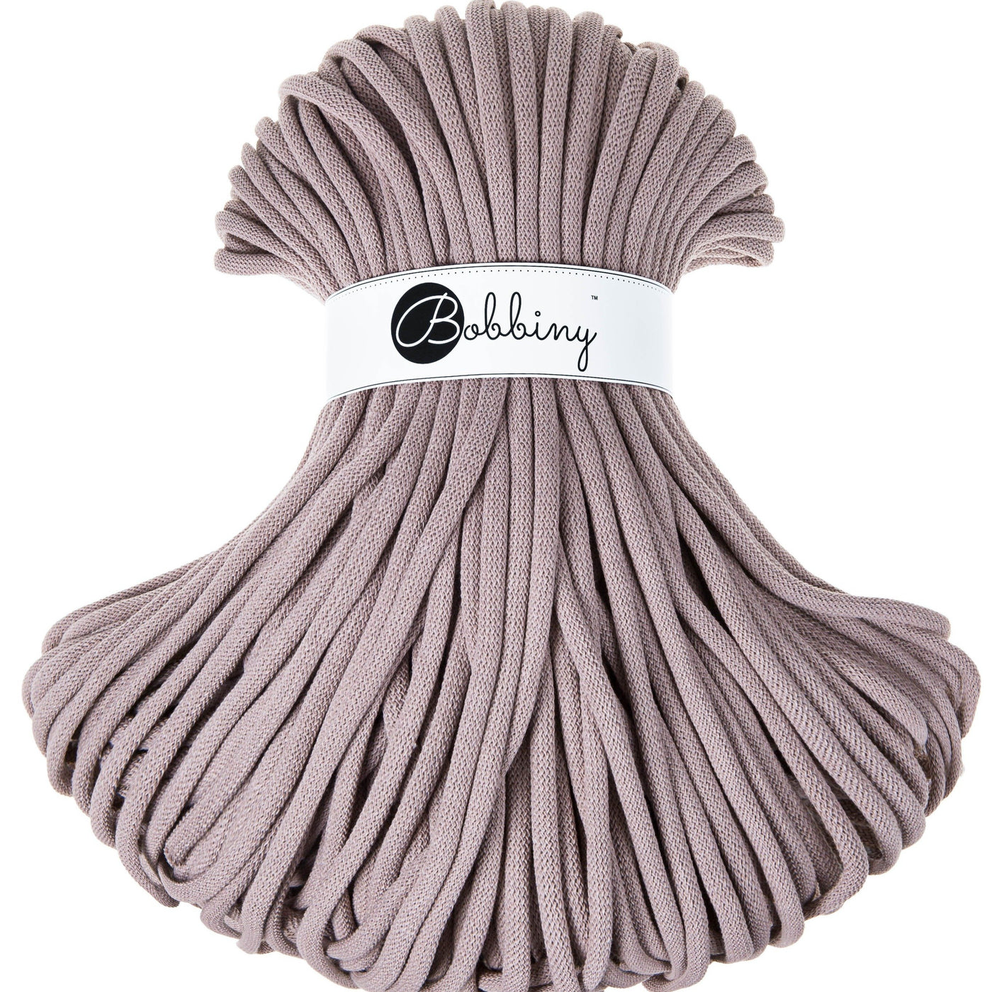 Where can I find Bobbiny Braided Cords Bobbiny Jumbo 9mm - 100m Pearl? These gorgeous Bobbiny Ropes are made in Poland from 100% recycled cottons and are non toxic and certified safe for children.  9mm Diameter  Length 100m  Recommended for use with 14-16mm crochet hooks or knitting needles.  Perfect for use with Macrame, Crochet or Knitting.
