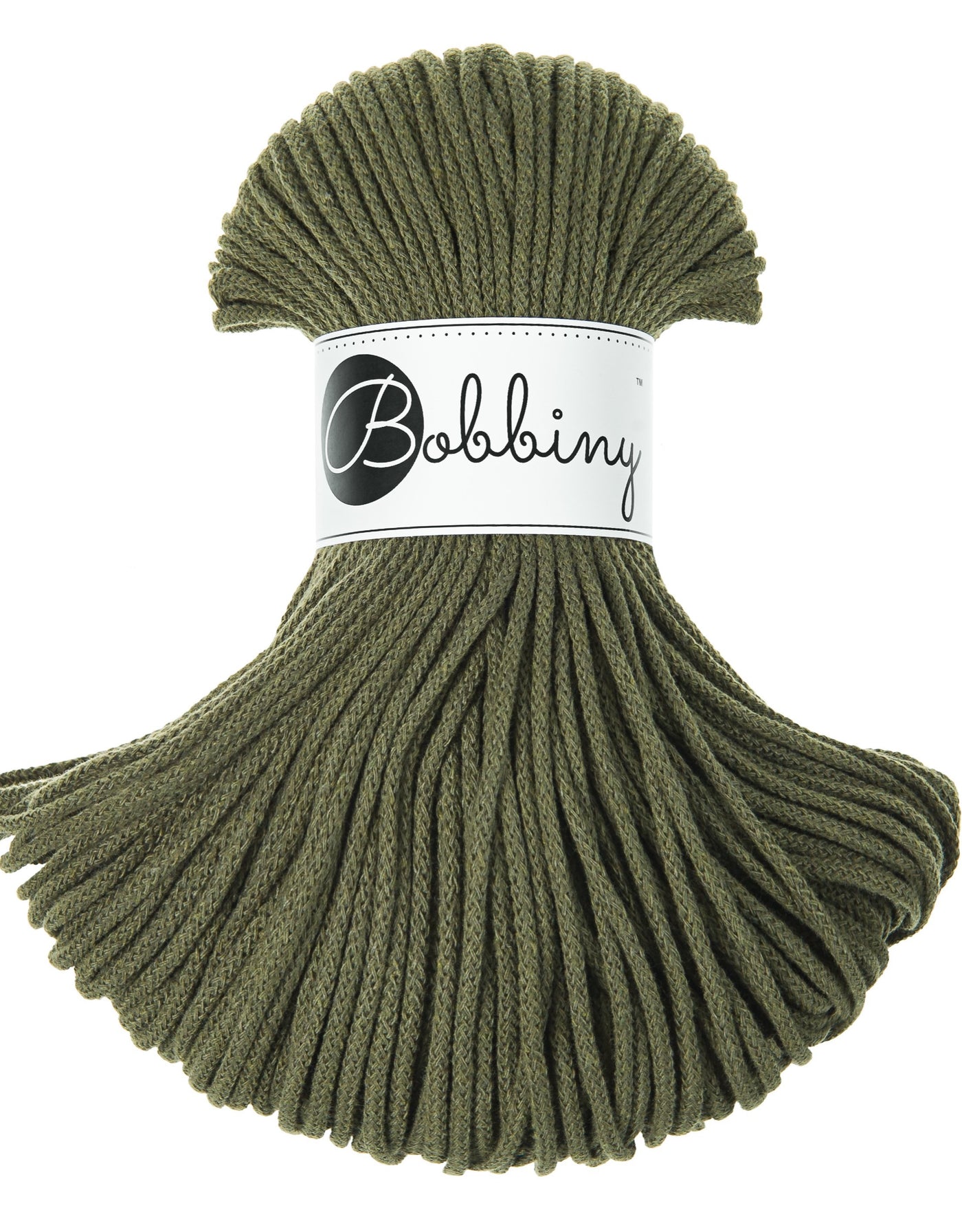 These beautiful Bobbiny cords are made in Poland from 100% recycled cottons and are non-toxic, certified safe for children and meet certified worldwide textile standards.  3mm Diameter  100 metres Length  Recommended for use with 8-10mm crochet or knitting needles.  Cotton inner and outer layers, perfect for use with Macrame, Crochet or Knitting.