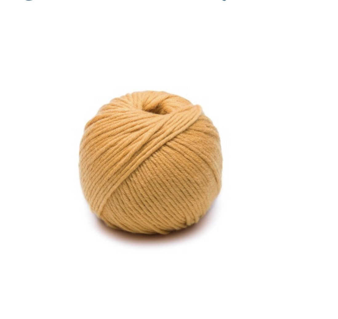 This gorgeous Glencoul Chunky yarn is ideal for quick projects and works up super fast! It has the beautiful feel and sheen of cotton but the durability of wool, making it ideal for garments such as beanies etc.  Shown here in the stunning 'Beehive' shade.  70% Merino/ 30% Cotton  Chunky/Bulky/12 ply weight  87 m (96 yards)  100 gms  Needle size: 6.5mm  Cold machine wash, do not iron or tumble dry  Also available in DK
