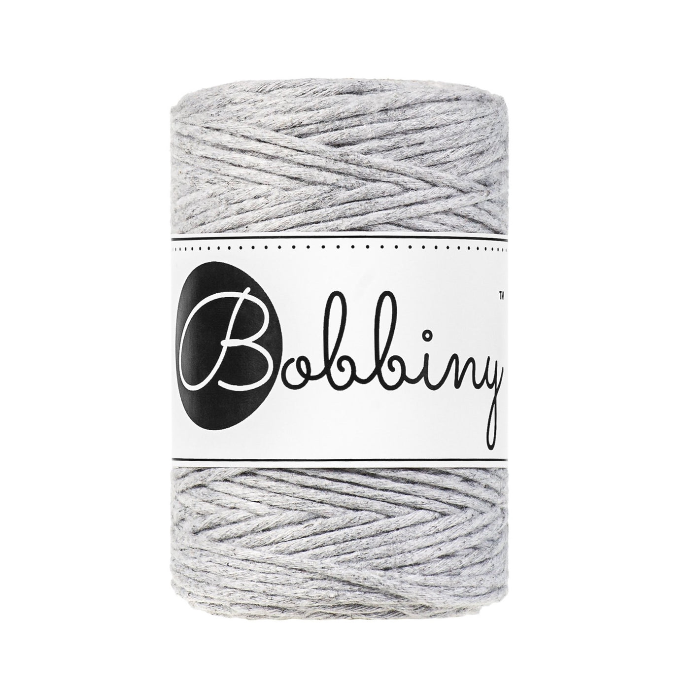 Bobbiny Single Twist Macrame Cord - Baby 1.5mm - Light Grey