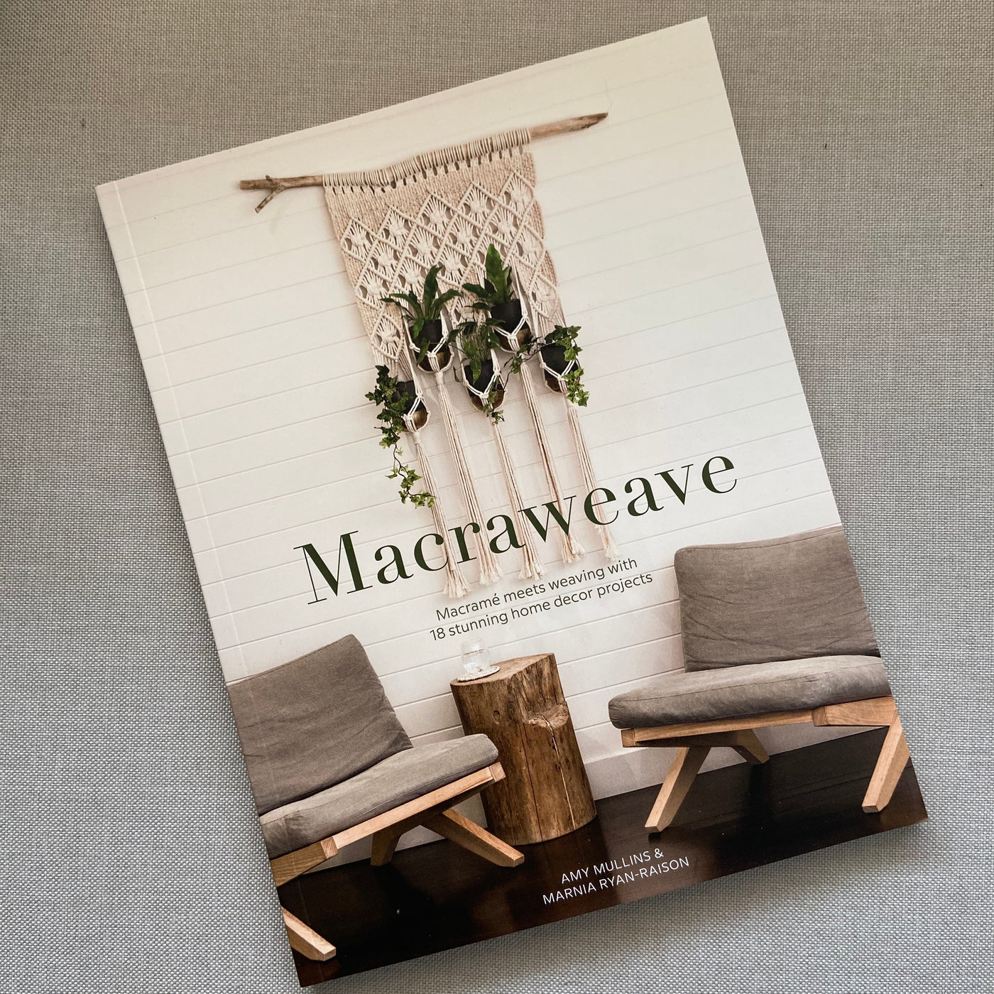 f you are a lover of MACRAME FOR BEGINNERS AND BEYOND you will be sure to love this new fibre art book.  Combining both macrame and weaving, this book has 18 stunning projects including woven wall hangings, plant hangers and cushions as well accessories.  Created by Amy & Marnia from EdenEve macrame, this book is a comprehensive guide to creating projects that combine both crafts.   Paperback  Language - English  128pp  Authors : Amy Mullins & Marnia Ryan-Raison  Contains 18 projects   27cms x 22cms  RRP $4