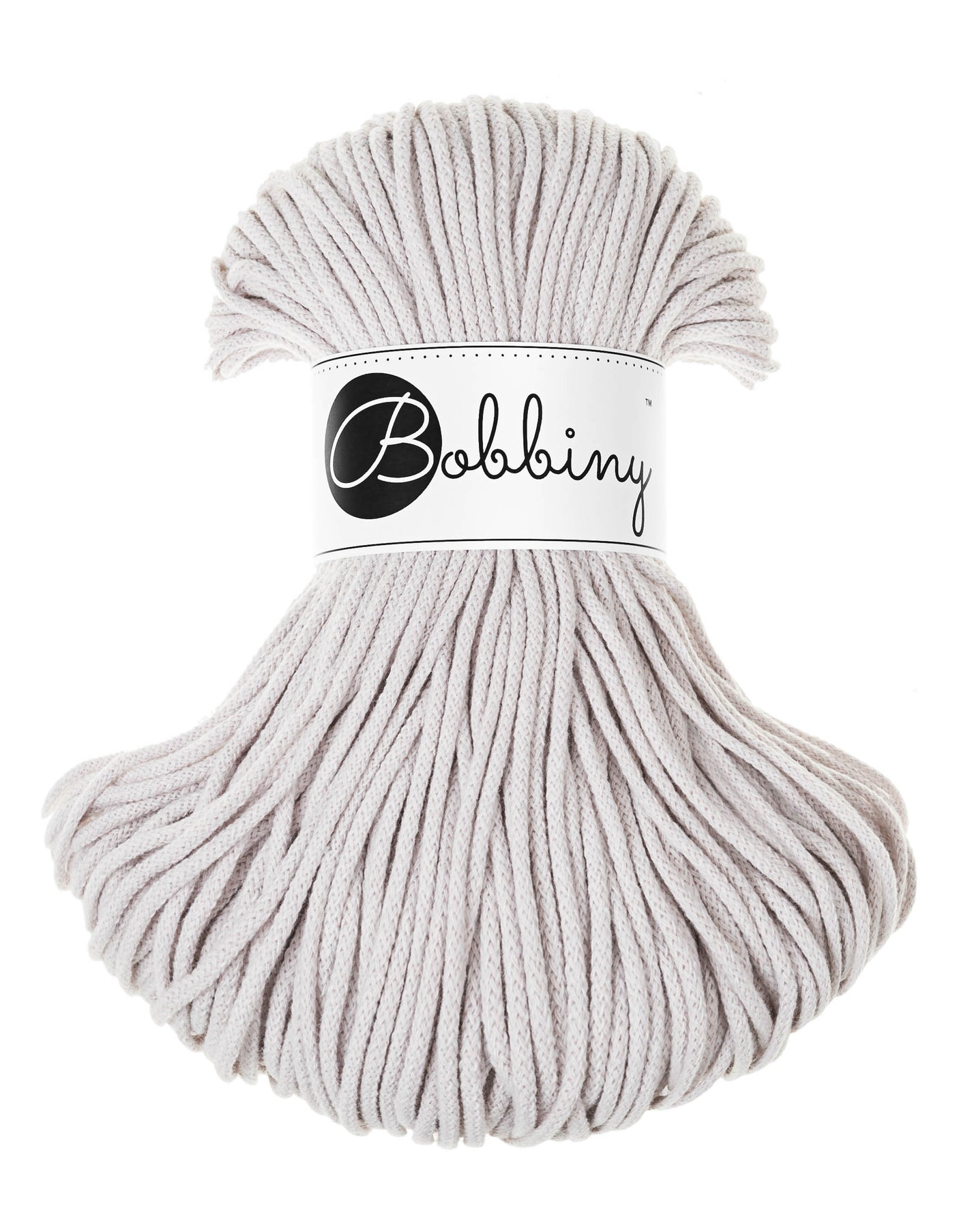 These beautiful Bobbiny cords are made in Poland from 100% recycled cottons and are non-toxic, certified safe for children and meet certified worldwide textile standards.  3mm Diameter  100 metres Length  Recommended for use with 8-10mm crochet or knitting needles  Cotton inner and outer layers