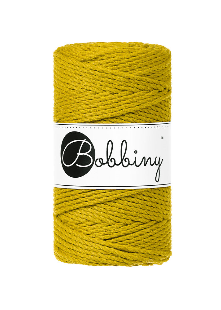 Bobbiny Macrame Rope - 3ply - 3mm - Spicy Yellow