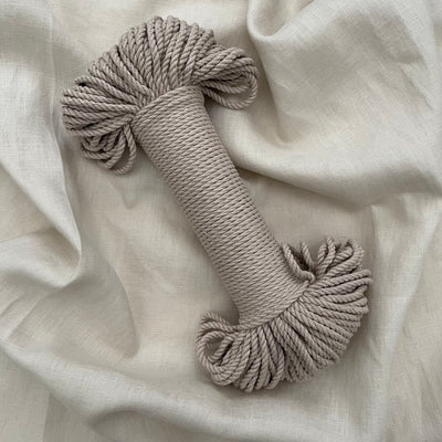 Macrame 3ply cotton rope 4mm in a classical 'Linen' colour is a fantastic addition to your fibre collection and is perfect for macrame projects such as plant hangers or pieces that require that little bit of extra guts!