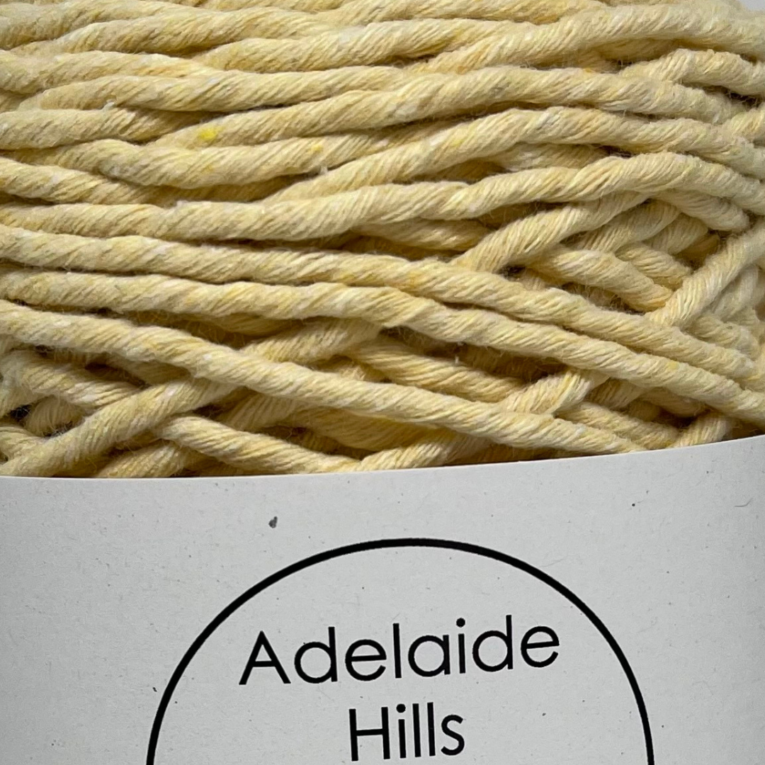 This cotton blend yarn can be put to use for crochet, weaving, knitting or even mini macrame projects, such as earrings. It is a single twist cotton made using 100%  recycled fibres.  Length: 180 metres +/-  Weight: 250gms +/-  12/14 ply, Super Bulky  Hook Size : 5-10mm hooks  Available in a huge variety of colours 