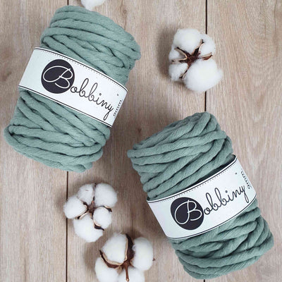 Wow! Did somebody say chunky? The new addition to the Bobbiny clan is the beautiful Single Twist 9mm Macrame Cord available in all of their signature colours!   This super soft cord is perfect for your chunky and bold projects and makes spectacular fringes and tassels.  Width 9mm  Length 30 metres  Weight 630 gms  100% recycled cotton single twist  Recyclable /Biodegradable cardboard inner spool