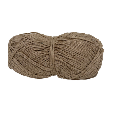 Our Little Cotton shown here in the beautiful 'Latte" shade, will bring your finer projects to life, such as amigurumi, face scrubbies or even mini macrame. Made from 85% recycled fibres.  Weight: 100gms +/-  170 metres/ approx 185 yards  85% recycled cotton/ 15% polyester approx  Recommended 3-4mm crochet hook or knitting needles  Approx 5ply/sport weight   Available in a variety of colours 