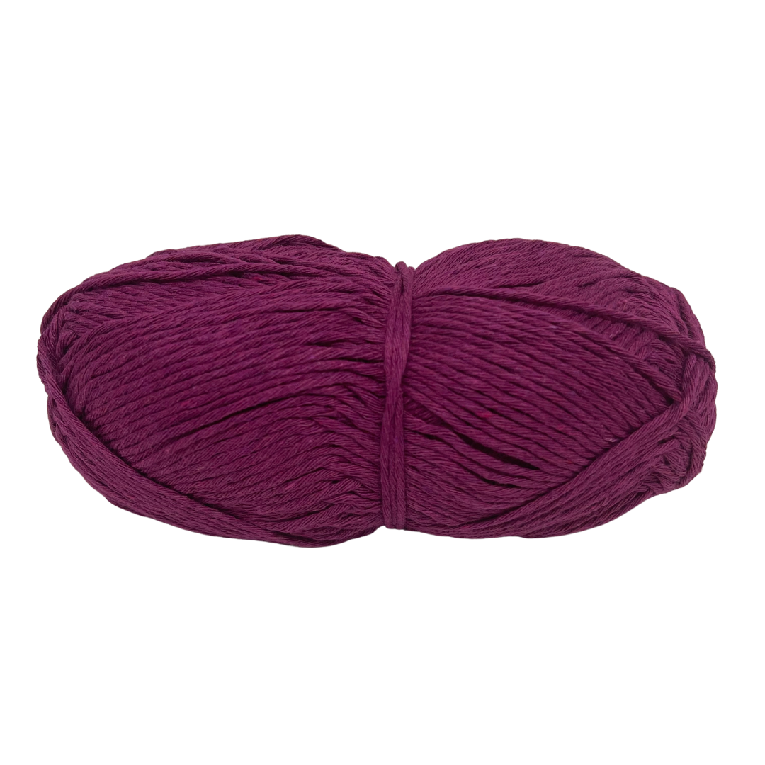 Our Little Cotton shown here in the beautiful 'Violet" shade, will bring your finer projects to life, such as amigurumi, face scrubbies or even mini macrame. Made from 85% recycled fibres.  Weight: 100gms +/-  170 metres/ approx 185 yards  85% recycled cotton/ 15% polyester approx  Recommended 3-4mm crochet hook or knitting needles  Approx 5ply/sport weight   Available in a variety of colours 
