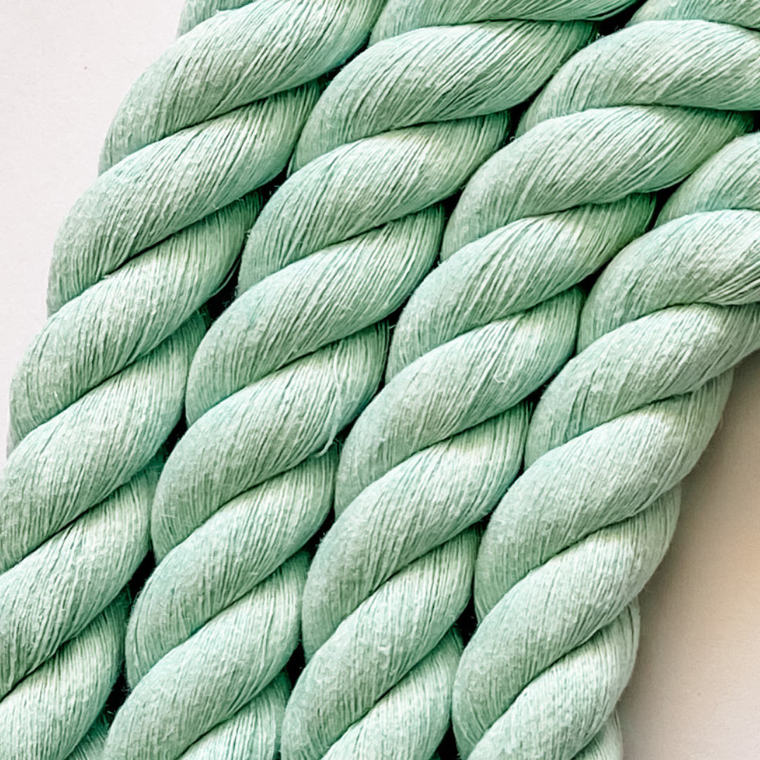 This stunning chunky 3ply cotton rope is an essential item for every fibre lovers tool kit!  Use them for fibre rainbows or separate to use individually for your creations!  Comb these beauties out to create spectacular fringes or tassels!  Available in a beautiful range of shades that will knock your fibre socks off!  3ply/20mm  100% Cotton