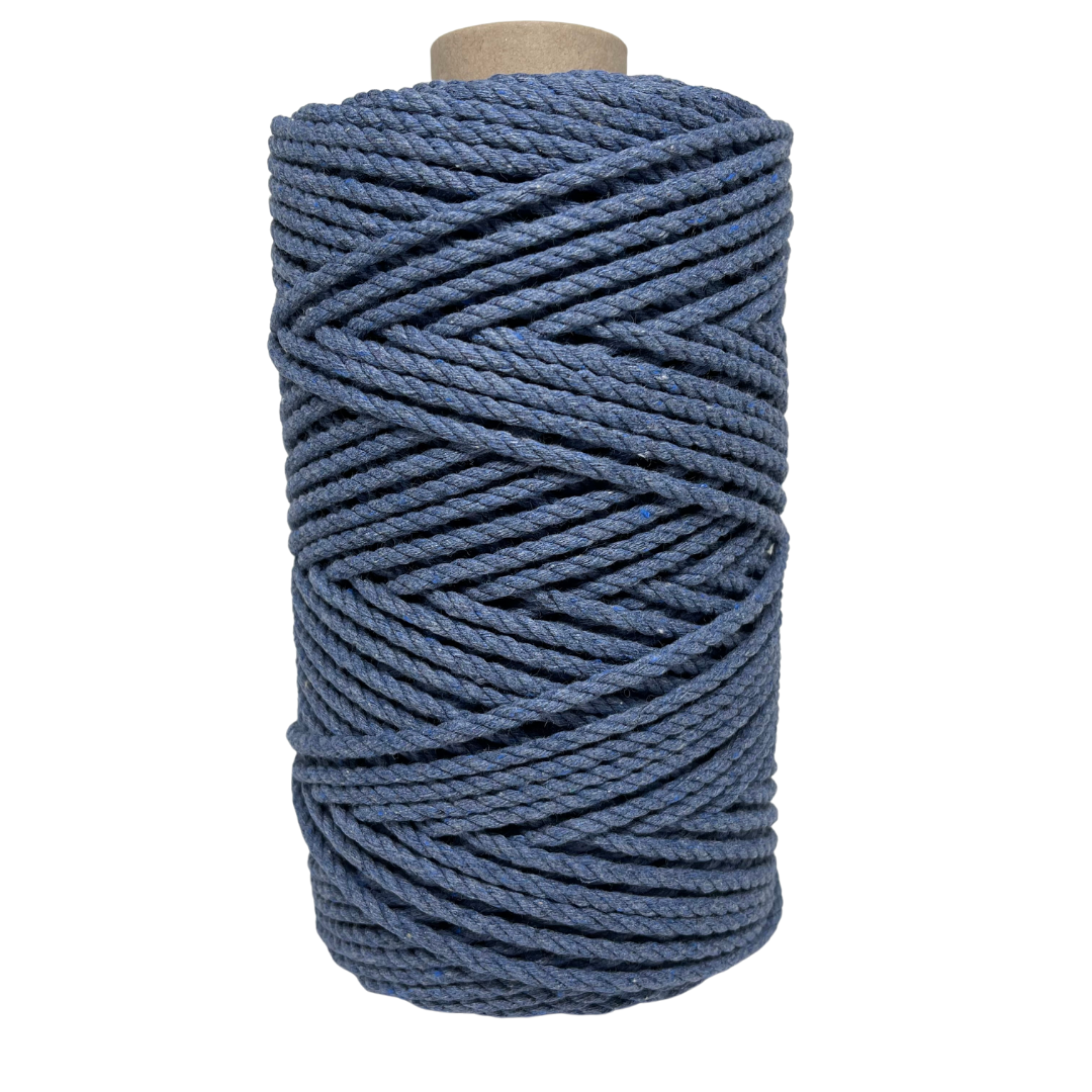 Macrame 3ply Cotton Rope 4mm - Denim