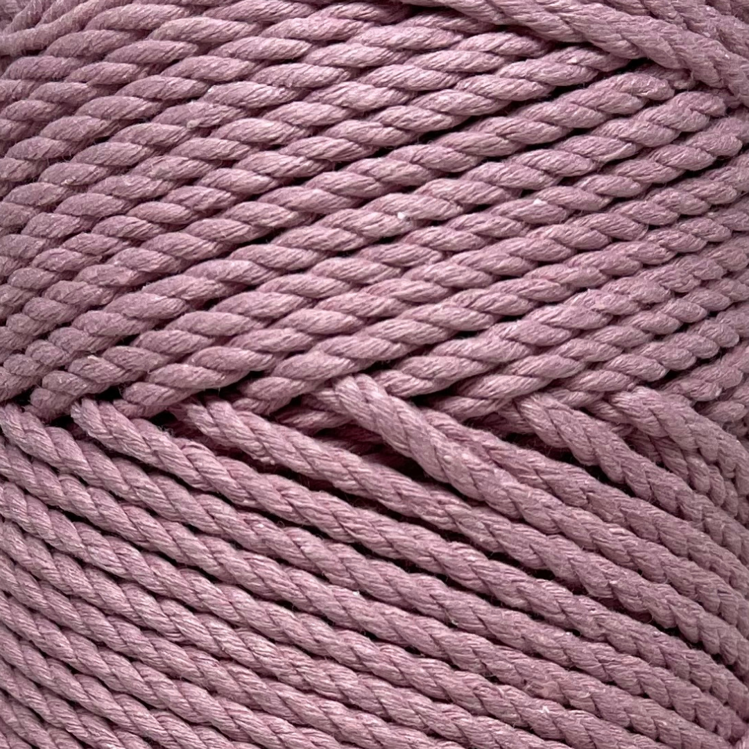Macrame 3ply Cotton Rope 4mm - Dusty Rose