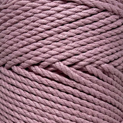 Macrame 3ply Cotton Rope 4mm - Dusty Rose