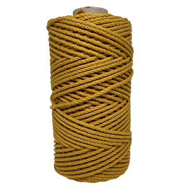 Macrame 3ply Cotton Rope 4mm - Mustard