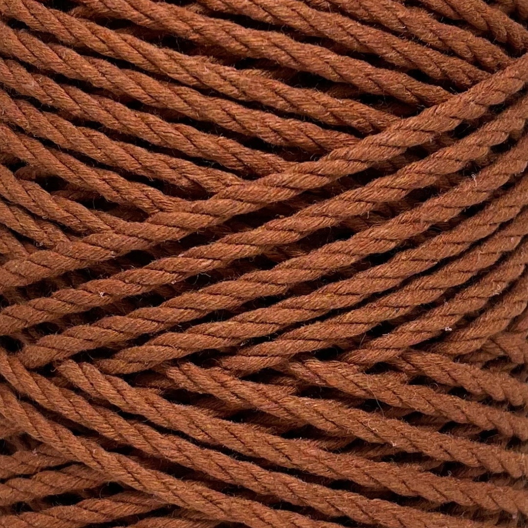 Macrame 3ply Cotton Rope 4mm - Rust
