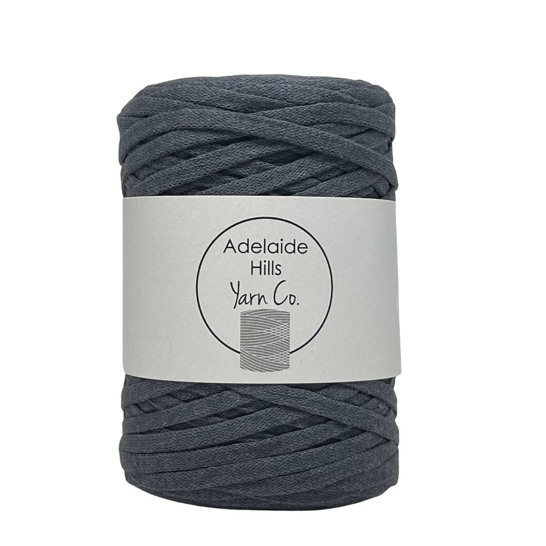 Charcoal coloured ribbon yarn