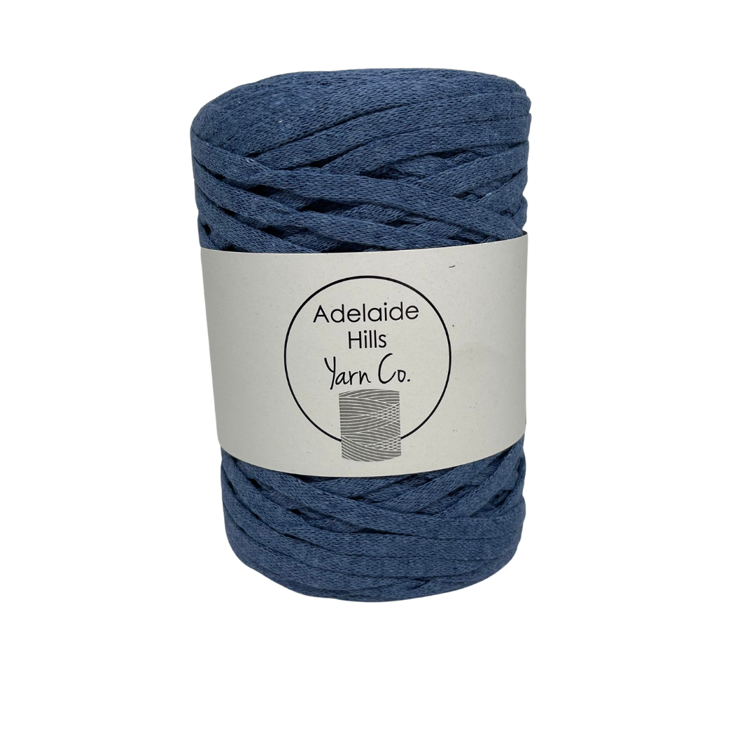 Where can I find Ribbon Yarn Denim? Our Ribbon Yarn is a beautifully soft woven tape-like fibre perfect for use with crochet, knitting, weaving or any fibre art. Made from 100% recycled fibres.   Length: 130metres +/-  Weight: 250gms +/-  For use with approx 7mm or above hooks depending on your project   