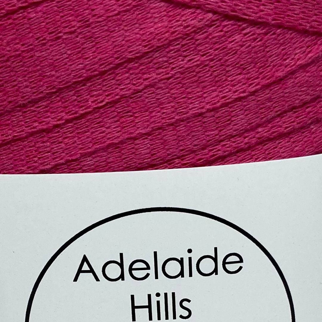 Where can I find ribbon yarn FUSCHIA? Our Ribbon Yarn is a beautifully soft woven tape-like fibre perfect for use with crochet, knitting, weaving or any fibre art. Made from 100% recycled fibres.   Length: 130metres +/-  Weight: 250gms +/-  For use with approx 7mm or above hooks depending on your project