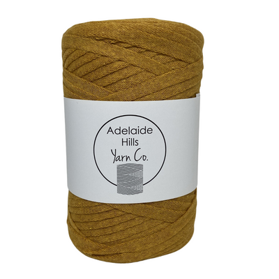Ribbon yarn in Mustard shade