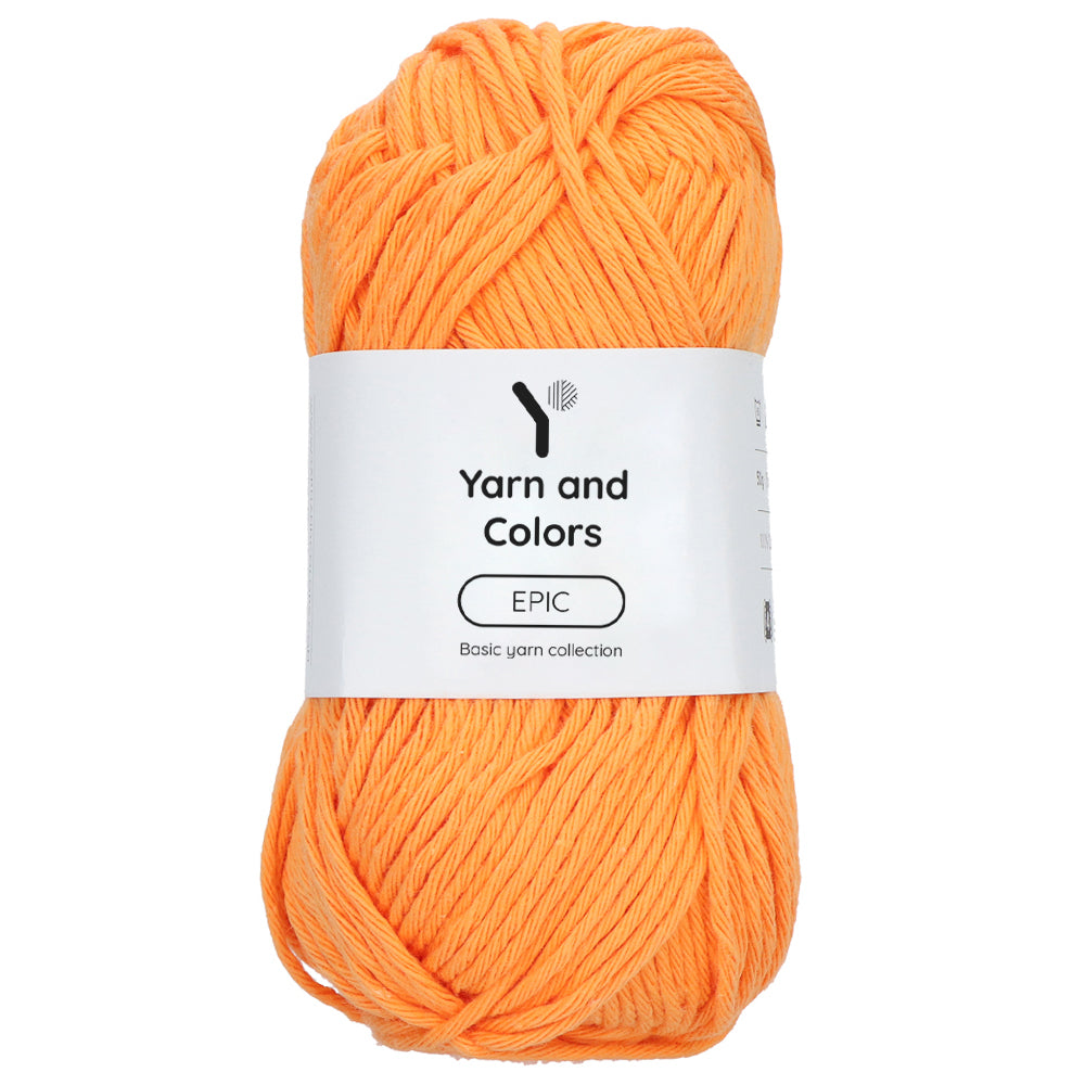 Cantaloupe orange shade cotton with yarn and colors epic label attached