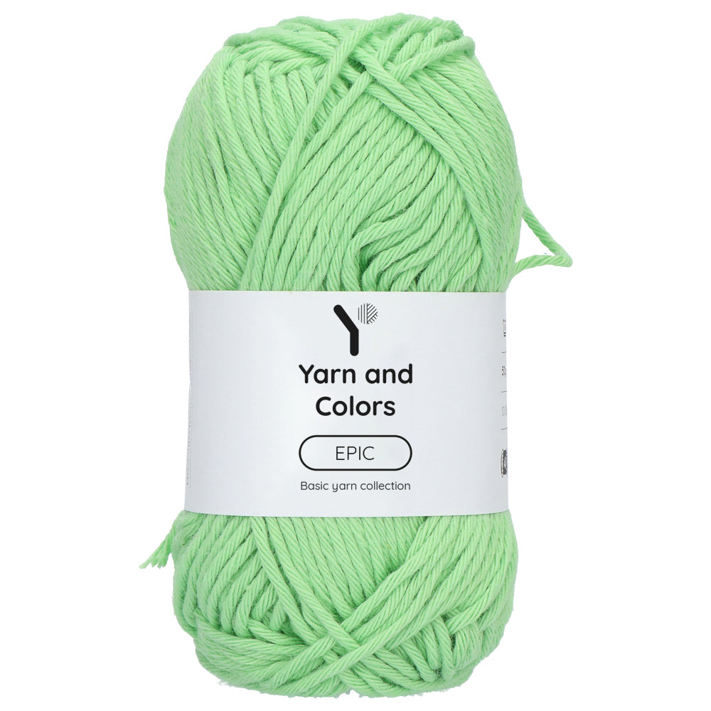 Lettuce green shade cotton with yarn & colors epic label attached
