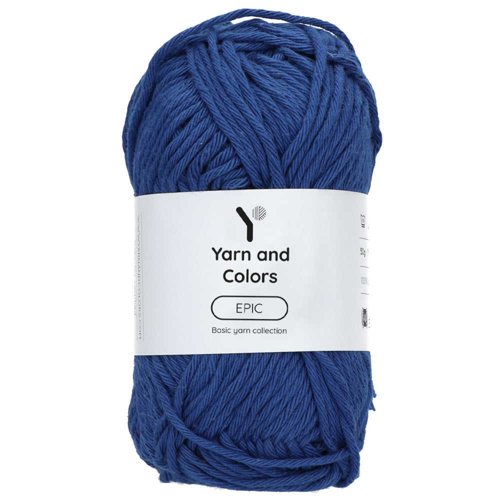 Navy Blue shade cotton with yarn and colors epic label attached