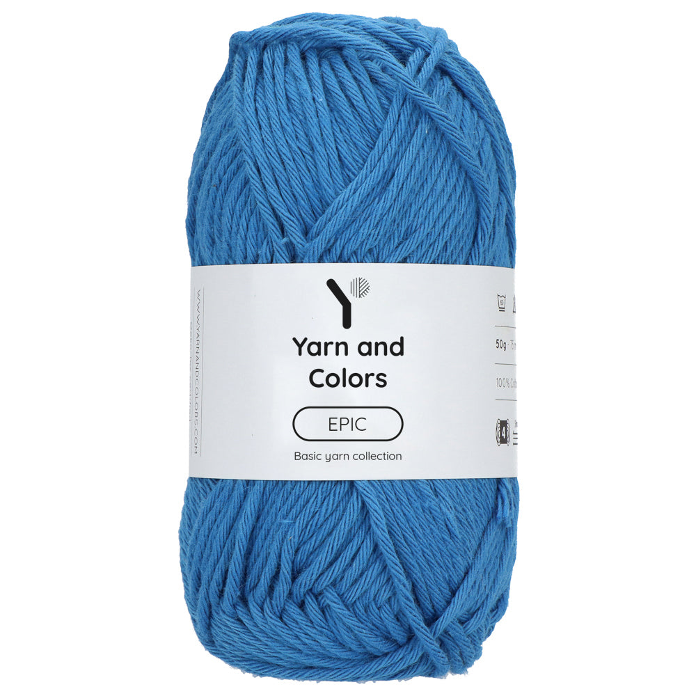Pacific Blue shade cotton with yarn and colors epic cotton label attached