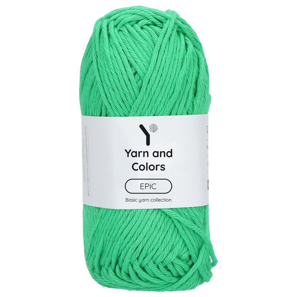Peony Leaf green shade cotton with yarn and colors epic label attached