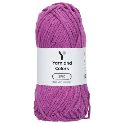 plum purple shade cotton with yarn & colors epic label attached